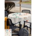 thumbnail image 5 of Outdoor Tablecloth with Umbrella Hole for Patio/Picnic/Party/Camping, Colorful Starfish Coastal Waterproof Table Cloth Square Cover Washable, Summer Coral Nautical Retro (60"x 60"), 5 of 8