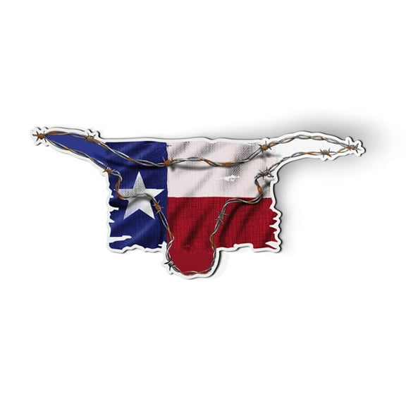 Texas Flag Barbwire Longhorn - 5.5" Magnet for Car Locker Refrigerator