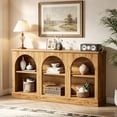 thumbnail image 3 of Fnova 63" Farmhouse Console Table, Wooden Entryway Table with 3-Tier Storage, Rectangular Sofa Table for Entrance, Hallway, Living Room, Behind Couch, 3 of 15