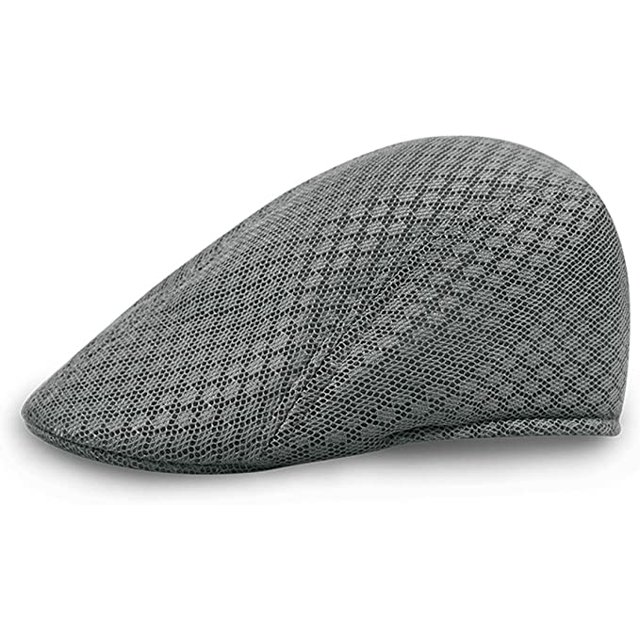 Boina de malla Vintage gris, gorra de hiedra, sombrero plano para hombre, gorra de golf transpirable, sombrero plano de verano, malla transpirable neutra JM MX-0135075FYD
