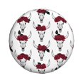 thumbnail image 3 of Rv Spare Tire Cover 14 inch - Bull skull rose white cool Tire Covers for Trailers, Adjustable Camper Spare Tire Cover, 3 of 7
