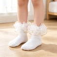 thumbnail image 7 of Girls 4-Layer Organza Ruffle Ankle Dress Socks Soft Cotton Frilly Princess Socks for Pageant Party Daily Wear(Champagne,M), 7 of 7
