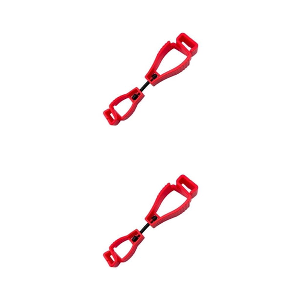 Eigraketly Glove Grabber Clip Clips de hebilla de cintura multipropósito Guantes antideslizantes de plástico Keeper Firefighters Gardens Sites Rojo 2piezas