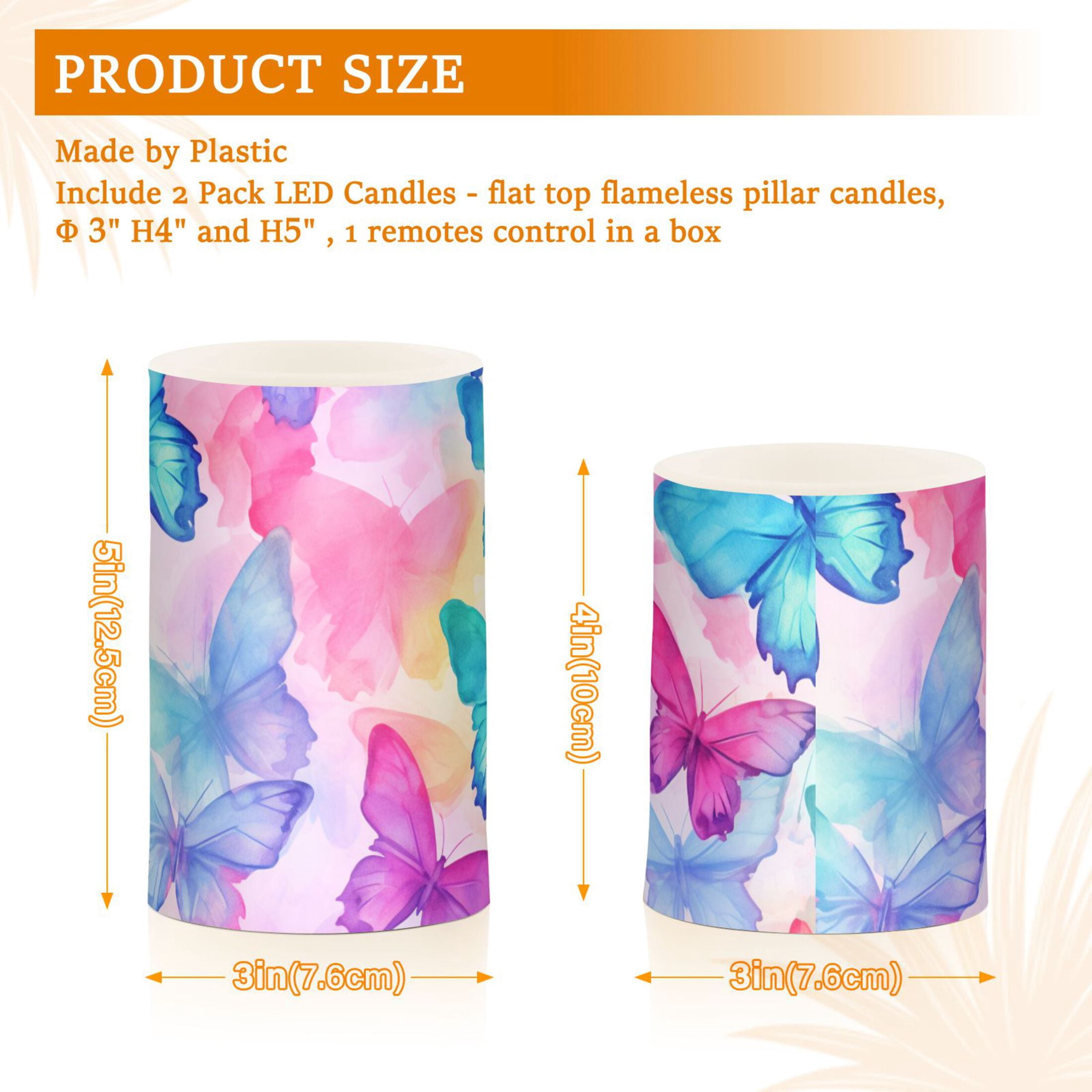 Gorgeous Butterfly Flameless Candles with Remote Timer LED Battery Operated Flickering Candle Light for Festival Wedding Home Party
