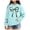 Blue, variant on Leey-World Toddler Hoodie Girl's Bow Cheetah Leopard Hoodies Long Sleeve Pullover Tops Preppy Cute Sweatshirts Hoodies(Black,4-5 Years)