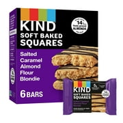 KIND Soft Baked Gluten Free Salted Caramel Almond Flour Blondie Squares, 1.4 oz, 6 Count