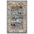 thumbnail image 1 of Unique Loom Narenj Hunting Scene Textured Rug 5' x 8' Rectangle Blue/Tan, 1 of 1