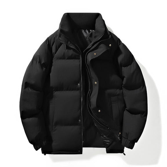 Maoxin Mens Jackets Men's Casual Sports Daily Outdoor Stand Collar Long Sleeve Jacket Black M