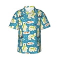 thumbnail image 1 of Balery Cute Polar Bear Fishing Camisas hawaianas de manga corta para hombre, camisas playeras de corte holgado, camisas de vacaciones con botones,X-Large, 1 of 7