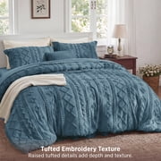 U Bedsure U by Bedsure Tufted Boho Comforter Set Full, Citadel Blue, 3 Pieces Farmhouse Shabby Chic… — $38.69 (44% off)