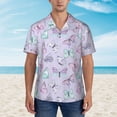 thumbnail image 2 of Xecao Purple Butterfly print Hawaiian shirt - a stylish short-sleeve button-down for men, perfect for casual beach and tropical outings., 2 of 9