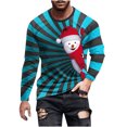 thumbnail image 2 of Blusas y camisas de manga larga con cuello redondo para hombre, estilo casual, cuello redondo, manga larga, camiseta estampada de Halloween, blusa de poliéster para hombre., 2 of 5