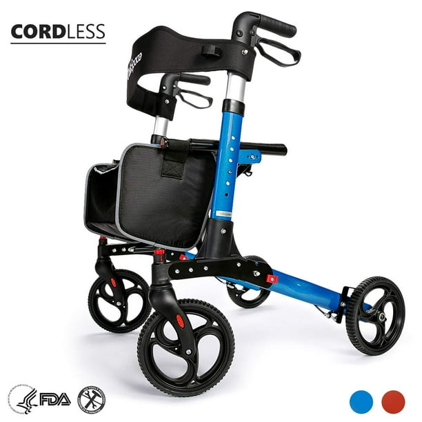 OasisSpace Ultra Folding Rollator Walker with Wide Seat 8’’ Antiskid