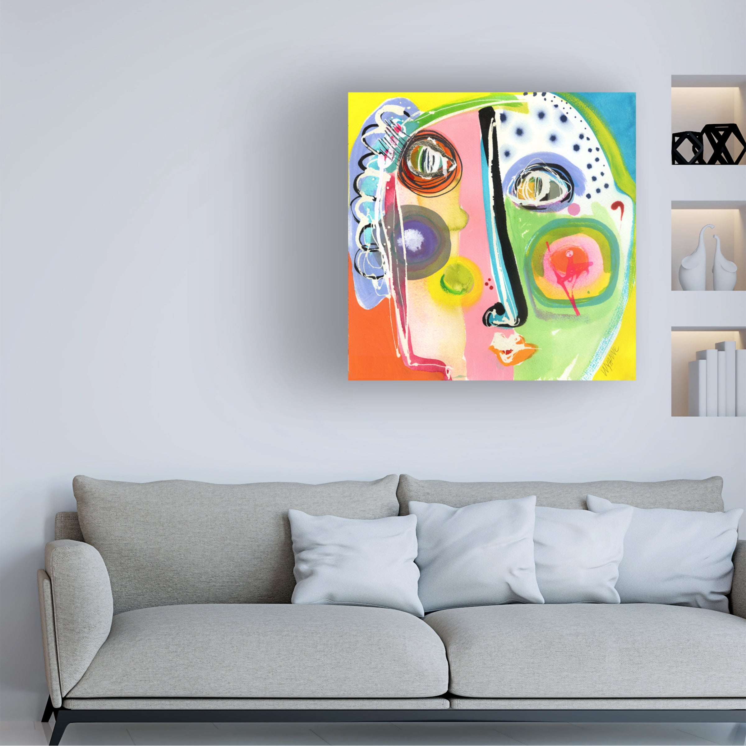 Trademark Fine Art 'Think Too Much' Canvas Art by Wyanne