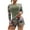 Army Green-01, variant on Lopeceal Women's 2 Piece Rash Guard Swimsuit Set Floral Print Long Sleeve Swim Shirts with Shorts Bathing Suit Surf Swimwear