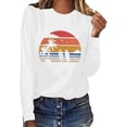 thumbnail image 4 of SBYOJLPB Fashion Women's Spring Printed Long Sleeves Round Neck Casual Tee Tops White 4(S), 4 of 5