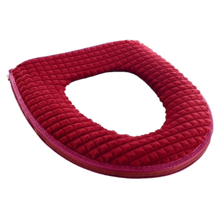 Thicken 38cm*43.5cm Washable O-shaped Soft Warm Waterproof Household Supplies Toilet Seat Cover Cushion Bathroom Accessories RED