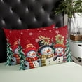 thumbnail image 4 of Winter Snowman Throw Pillow Cover, Red Snowflake Seasonal Christmas Rectangle Decorative Pillow Case Protector Soft Cushion Cover Lumbar Pillowcase for Couch Sofa Bedroom Car Chair Decor 16x24 Inch, 4 of 8