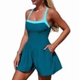 thumbnail image 3 of Maillots de Bain une Pièce pour Femmes, Contrôle du Ventre, Robe de Bain, Bleu Lac, TG, 3 of 9