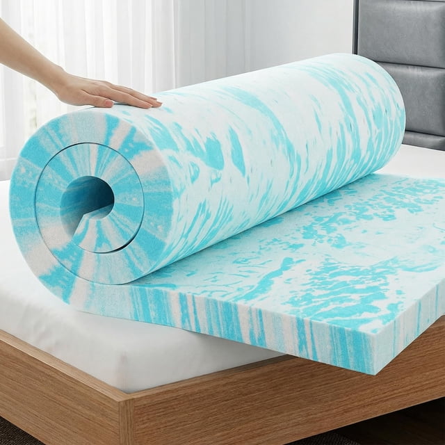 Cubrecolchón OLIXIS Gel Memory Foam Queen, 7,62 cm, refrigerante