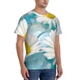 thumbnail image 2 of Bixox Men's Daisy Flowers Printed Short Sleeve Skinny Athletic T-Shirt, 2 of 6