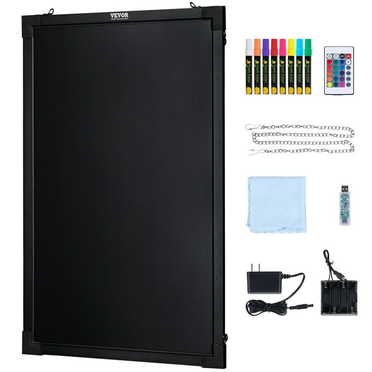 BENTISM LED Message Writing Board 24x16 Illuminated Erasable Lighted  Chalkboard 