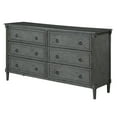 thumbnail image 5 of Elm Solid Wood 6-Drawer Double Dresser Chest Storage, Antique Gray, 5 of 5