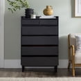 thumbnail image 4 of Walker Edison Mid-Century Modern 6-Drawer Wood Dresser, Solid Black, 4 of 23