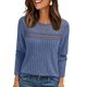 thumbnail image 3 of Camisa de Larga con Encaje para Mujer, Top de Otoño, Moda Elegante, Informal, Tipo Túnica, Suéter, Ropa de . Azul S, 3 of 8