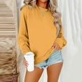 thumbnail image 3 of Lumtrix Womens Oversized Long Sleeve Sweatshirt Casual Crewneck Cute Pullover Tops Lightweight Sweatshirt 2025 Fashion Yellow L, 3 of 6