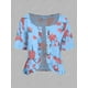thumbnail image 3 of Top de flores de gasa de tamaño grande con juego de cami superior Rosegal Camisetas tallas grandes, 3 of 5