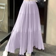 thumbnail image 3 of Efsteb Womens Long Skirts High Waist Pleated Long Skirt Fashion Casual Comfy Solid Color Fall Skirts (Purple,S), 3 of 7