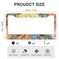 thumbnail image 3 of License Plate Frames Yellow And Pink Roses, Blue Violets License Plate Frame License Plate Shield Frame 2 Pieces Farmhouse Shabby Chic Orange Peony Stainless Aluminum License Plate Frame, 3 of 6