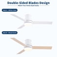 thumbnail image 4 of BoFang 48 inch Ceiling Fan with Light, Low Profile Flush Mount, Remote Control, DC Motor,White, 4 of 10