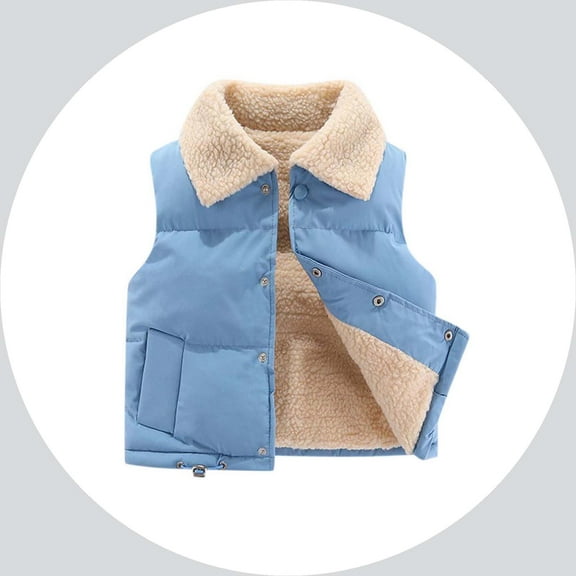 Kids Puffer Vest Boys Winter Vest Light Weight Down Vest with Button Down Puffer Jacket Sleeveless Winter Vest 5-6 Years