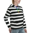 thumbnail image 6 of Sigee Black And White Stripes for Women's Pullover Hoodie Sweatshirts Adult Casual Long Sleeve Sweatshirts ,Sizes S-2XL-Large, 6 of 7