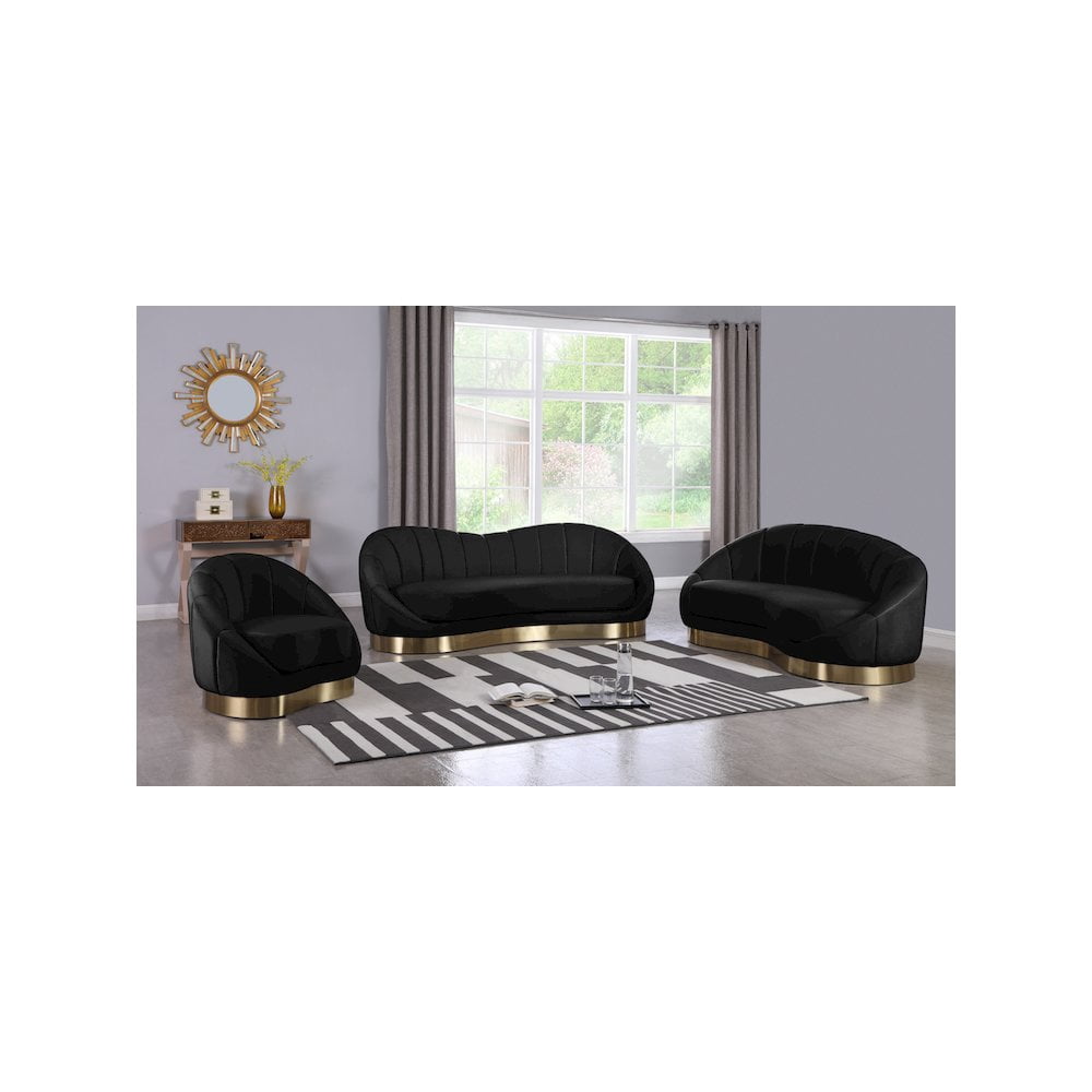 Meridian Furniture Shelly Black Velvet Sofa