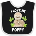 thumbnail image 3 of Inktastic Cute Sloth I Love My Poppy with Green Leaves Boys or Girls Baby Bib, 3 of 4