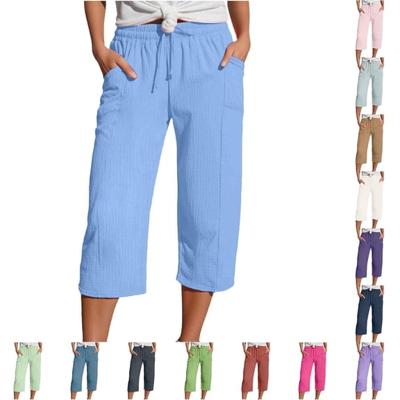NinXxx Women's Straight Leg Casual High Waist Sports Loose PantsSky Blue XXL