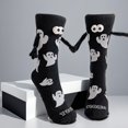 thumbnail image 2 of Halloween Hand Holding Stockings for Couples, Crew Sock Pair, Funny Halloween Party Socks, 2 of 5