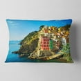 thumbnail image 2 of Designart Riomaggiore Village Rocky Beach - Seascape Throw Pillow - 12x20, 2 of 5