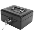 thumbnail image 1 of Dosaele Mini Steel Cash Box with Key Lock with 2 Keys  6.0” x 4.7” x 3.1”  Gray, 1 of 8