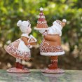 thumbnail image 1 of CHAO Regalos de decoración navideña de pan de jengibre para mujeres - Juego de 2 figuras coleccionables de pan de jengibre de resina Mr. Santa y Mrs. Santa, decoraciones navideñas, decoración del hoga, 1 of 2