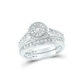 thumbnail image 2 of 14kt White Gold His Hers Round Diamond Solitaire Matching Wedding Set 1-5/8 Cttw, 2 of 3