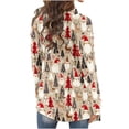 thumbnail image 4 of Cárdigan de manga larga para mujer, moda informal, blusa con estampado navideño, abrigo para mujer, 4 of 6