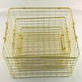 thumbnail image 1 of Sturdy Iron Nordic-Inspired Storage Basket with Handle – Gold Small Size (29X22X14CM) for Versatile Organizing: Cosmetics, Stationery, Books & More – Modern Minimalist Design for Home & Office, 1 of 6