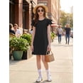 thumbnail image 5 of Arshiner Girls Summer Dress Tween Flutter Sleeve Pleated Front A Line Boho Beach Casual Dresses, 5 of 6