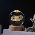 thumbnail image 2 of 3d Crystal Ball Decoration Desk Luminous Lamp (6cm Ball+base) Usb Carved Crystal Ornaments, 2 of 5