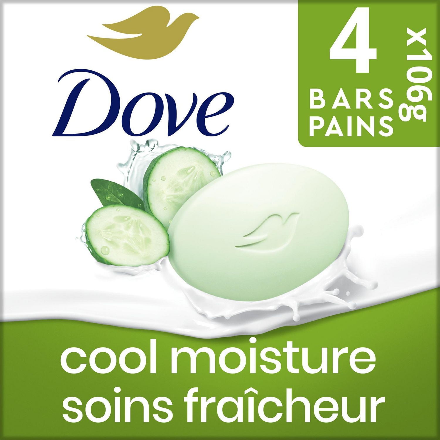 Dove Skin Care Cucumber and Green Tea Beauty Bar, 4x106g