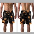 thumbnail image 3 of luoweisi Men's Beach Shorts Quick Dry Swim Trunks with Mesh Lining Halloween Black Cat 2XL, 3 of 5